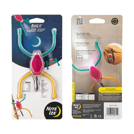 Nite Ize 2020N BugLit Micro Flashlight Red Teal Yellow NITBGT0210R7